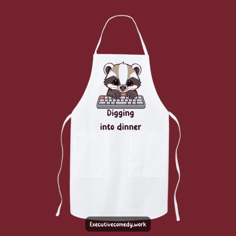 Funny Badger Coder Apron: Chef Badger Types Up a Storm, Ideal Kitchen Gift!
