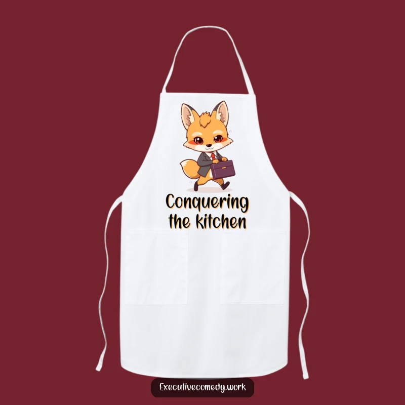 Funny Fox Cub Chef Apron: Determined Cooking for Ambitious Chefs