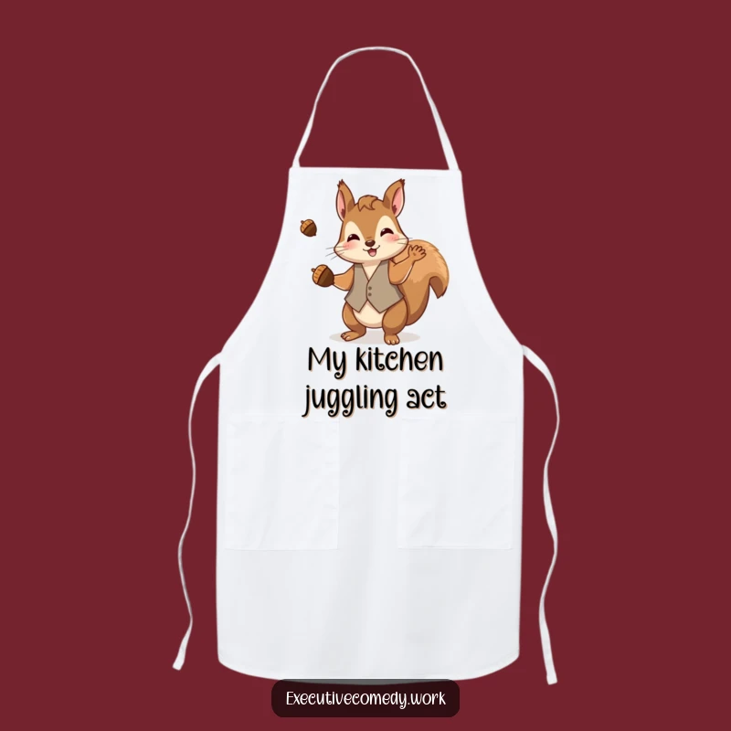 Funny Squirrel Chef Apron: Playful Juggling for the Kitchen