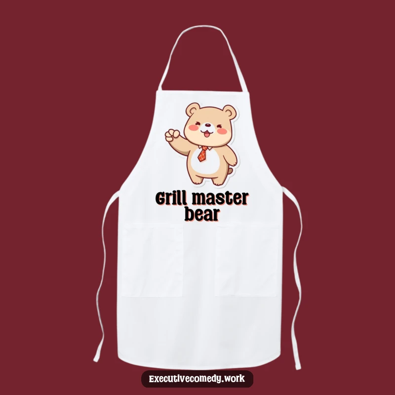 Funny Bear Fist Pump Apron: Chef Bear Celebrates Cooking Victory, Ideal Kitchen Gift!