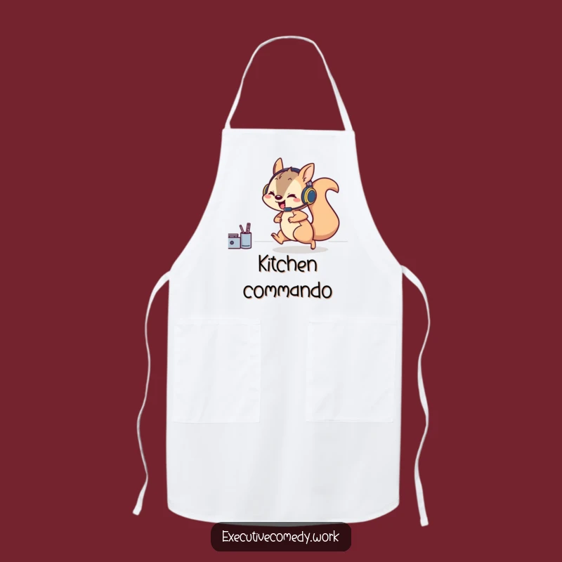 Funny Squirrel Gamer Apron: Chef Squirrel Rushes Meal Prep, Ideal Kitchen Gift!