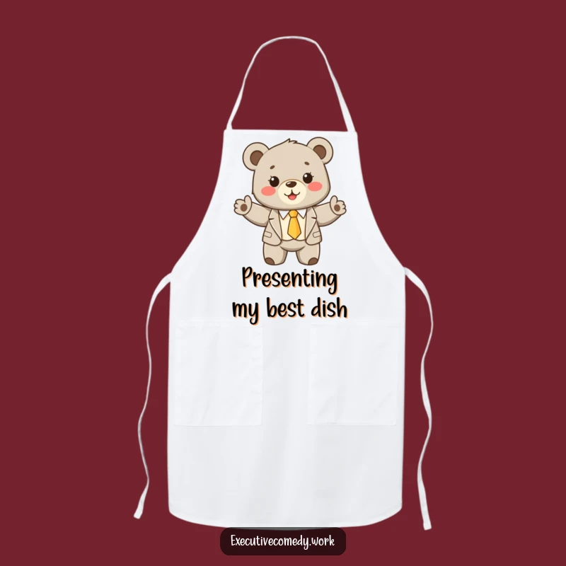 Funny Bear Cub Chef Apron: Hilarious Kitchen Wear for the Business-Minded Cook