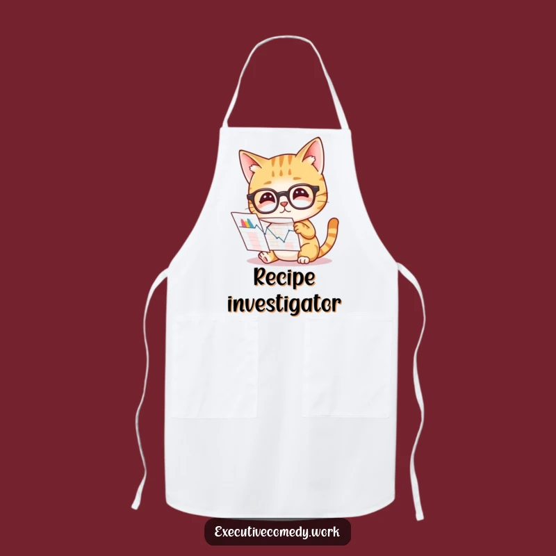 Funny Cat Analyst Apron: Chef Cat Studies Recipes, Ideal Kitchen Gift!