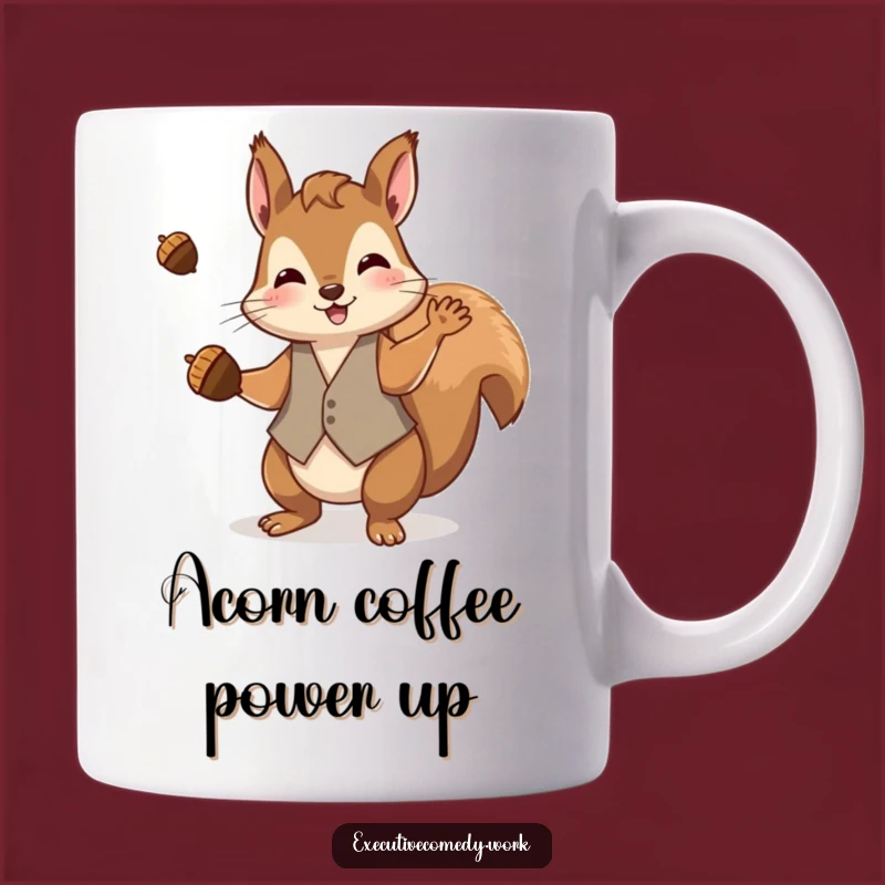 Funny Squirrel Juggling Mug: Playful Waistcoat Squirrel Gift