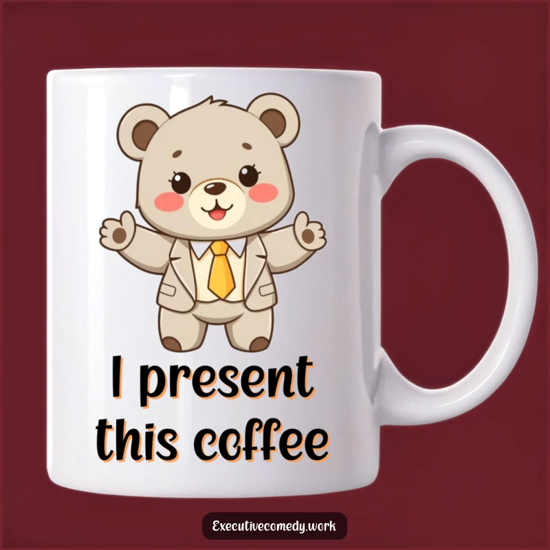 Funny Bear Cub Presenting: The Ultimate Business Humor Mug for Professionals and Colleagues