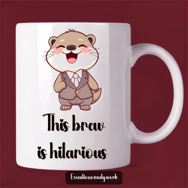 Funny Otter Laughing Mug: Hilarious Suit Otter Gift for Joyful Mornings