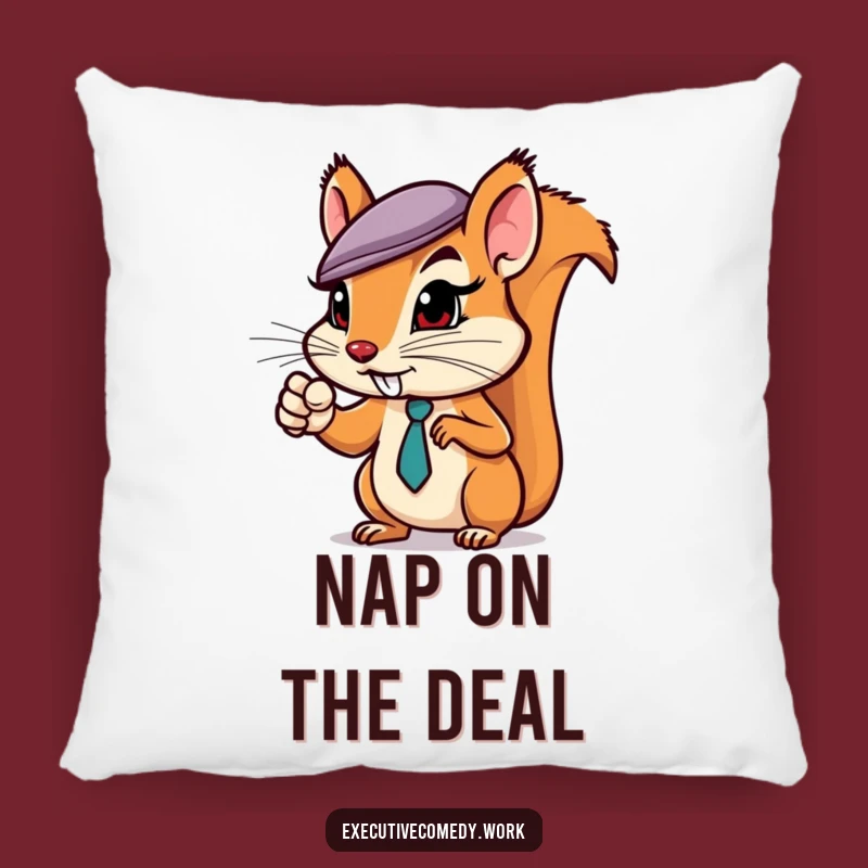 Funny Squirrel Business Pillow - Comfy & Assertive Home Accent