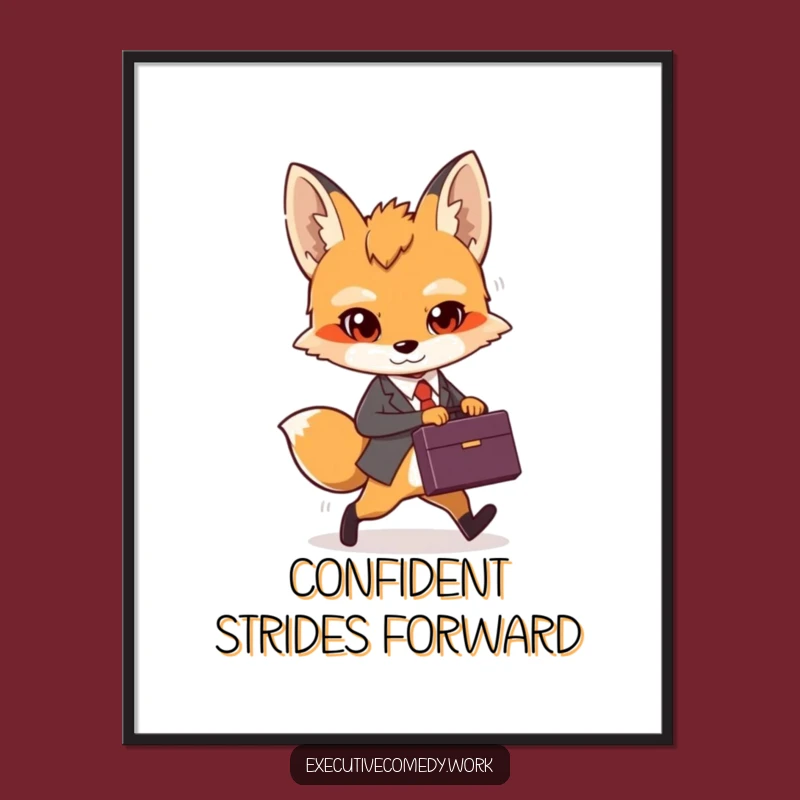 Funny Fox Cub Business Art Print: Inspiring Decor for Ambitious Spaces