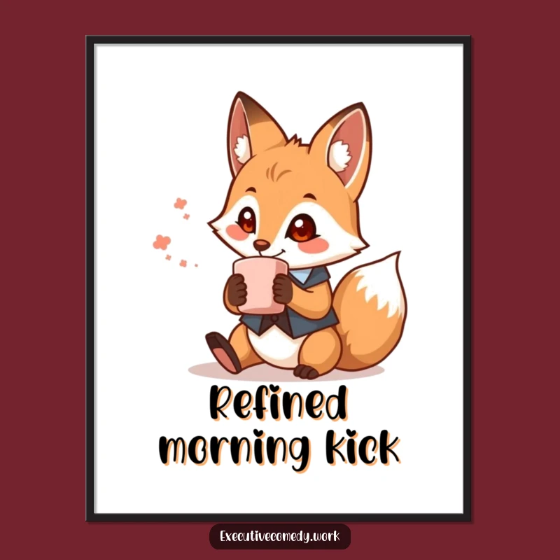 Funny Fox Waistcoat Digital Art - Instant Whimsical Wall Decor