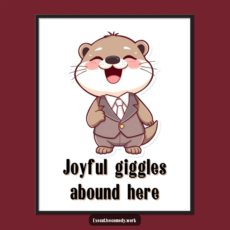 Funny Otter Laughing Art Print: Instant Joyful Decor for Any Room