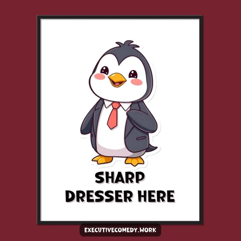 Funny Penguin Suit Digital Art: Instant Download for Elegant Wall Decor!