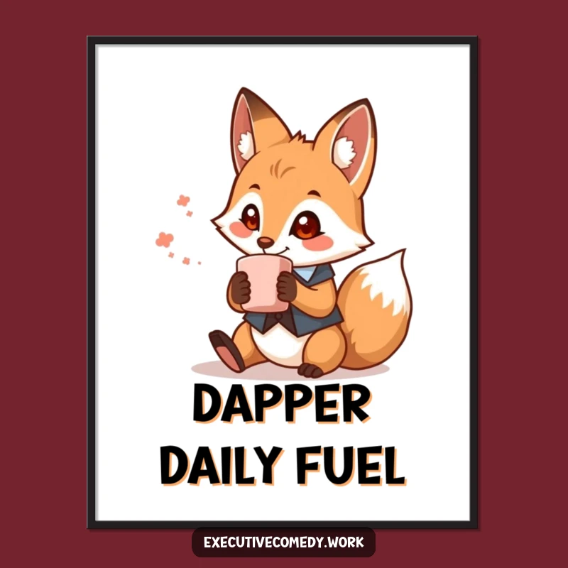 Funny Fox in Waistcoat Poster - Whimsical Wall Art for Laughs