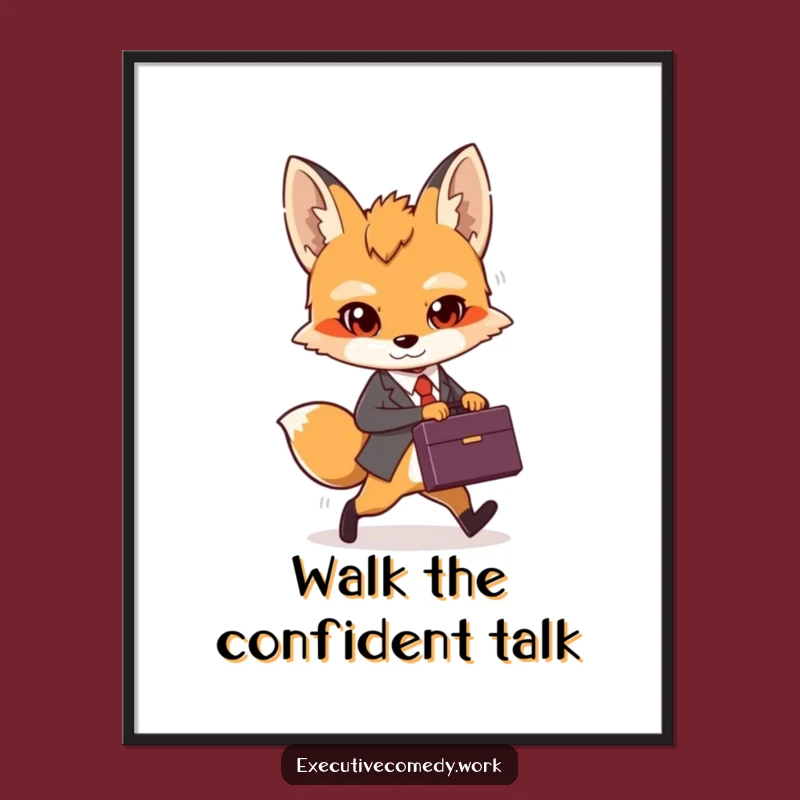 Funny Fox Cub Motivation Poster: Inspiring Business Art for Your Space