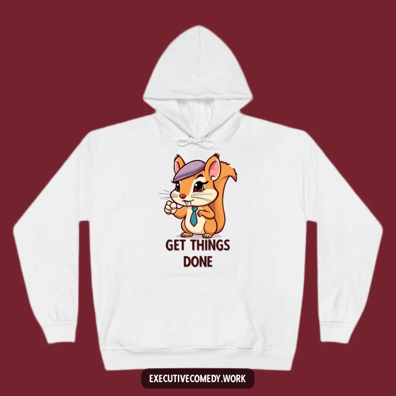 Cozy Funny Squirrel Business Hoodie - Warm & Motivating Gift