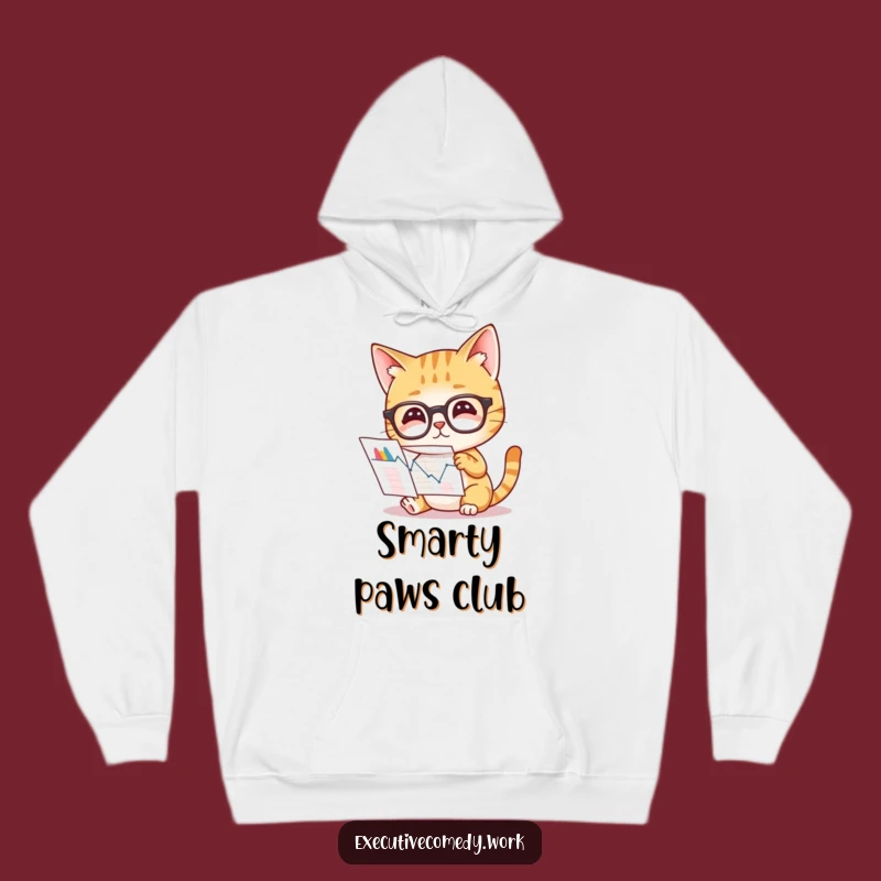 Funny Cat Analyst Hoodie: Cozy Glasses Cat Studies Data, Perfect Warm Gift!