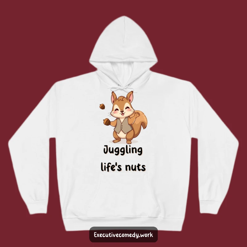 Cozy Funny Squirrel Juggling Hoodie: Warmth with Playful Charm