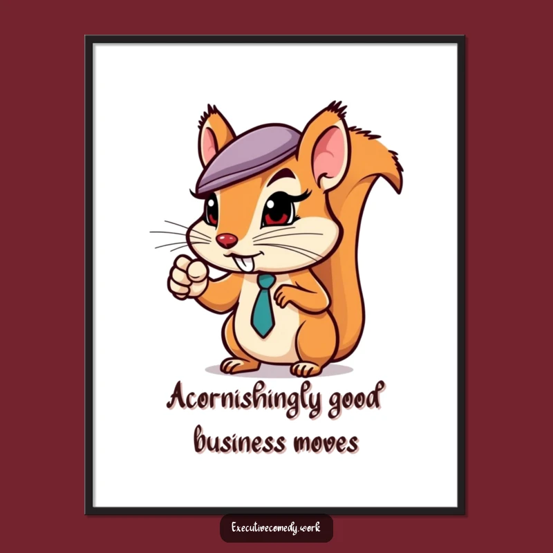 Free Printable Squirrel Wall Art: Funny Business Leader Downloadable Poster for Office Decor