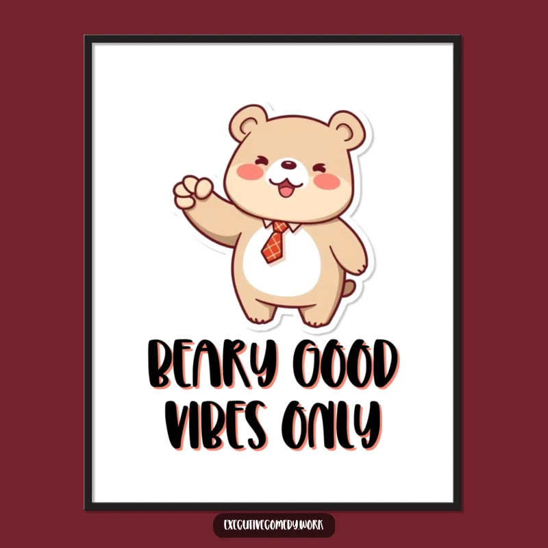 Free Printable Bear Fist Pump Funny Motivational Wall Art - Inspiring Downloadable Decor