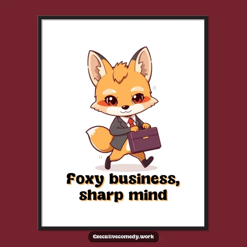Funny Free Printable Wall Art: Confident Fox Cub, Downloadable Office Art!