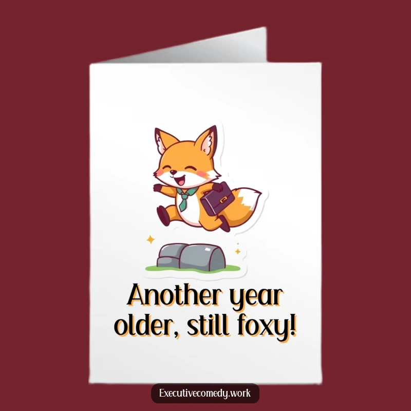 Free Printable Fox Jumping Birthday Card - Funny Leap Into Fun Downloadable Gift