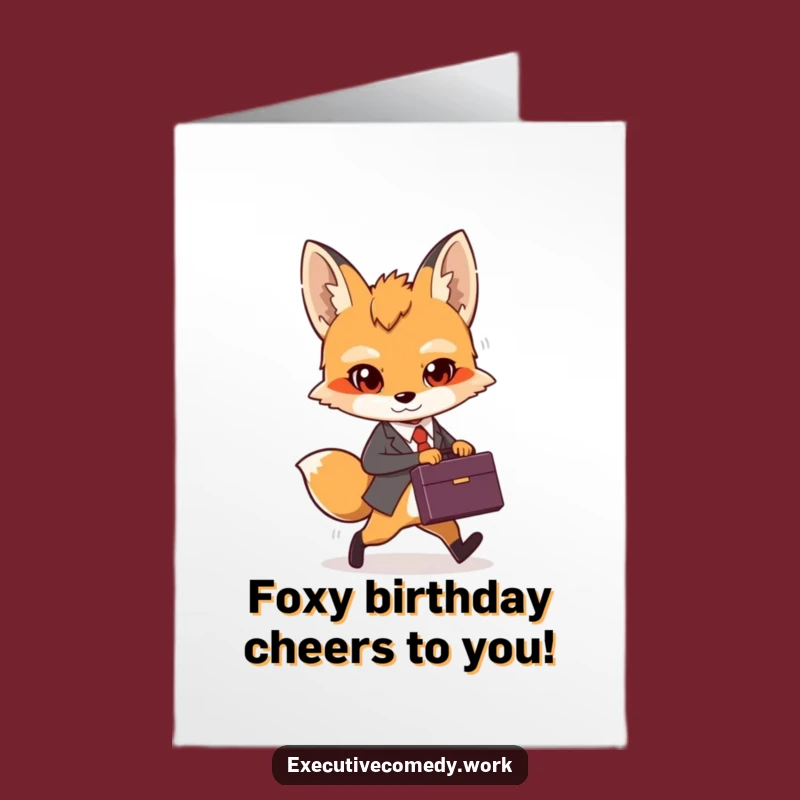Free Printable Birthday Card: Confident Fox Cub, Business Gift!