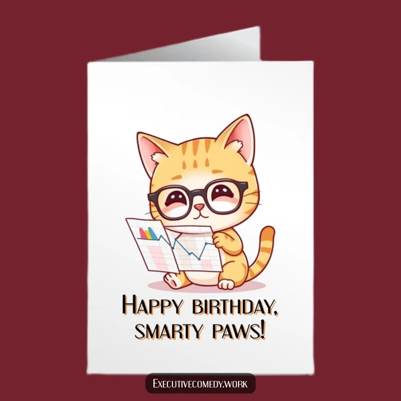 Free Printable Cat Glasses Birthday Card - Funny Smarty Pants Downloadable Gift