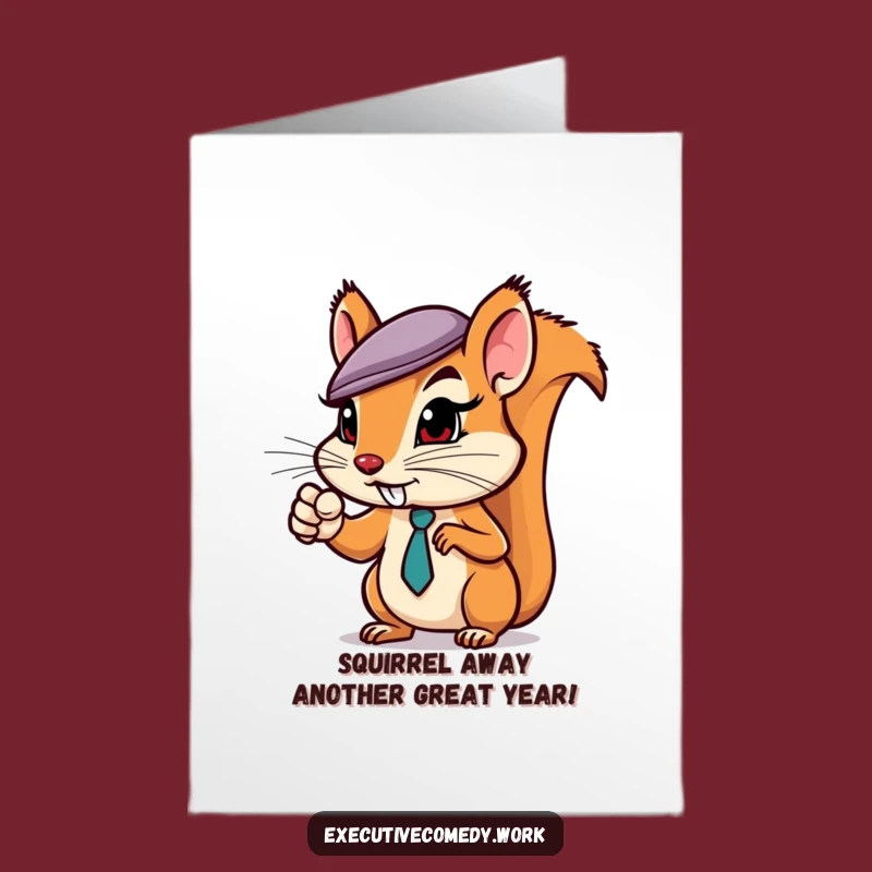 Free Printable Squirrel Birthday Card: Funny Boss Downloadable Gift for Him or Her
