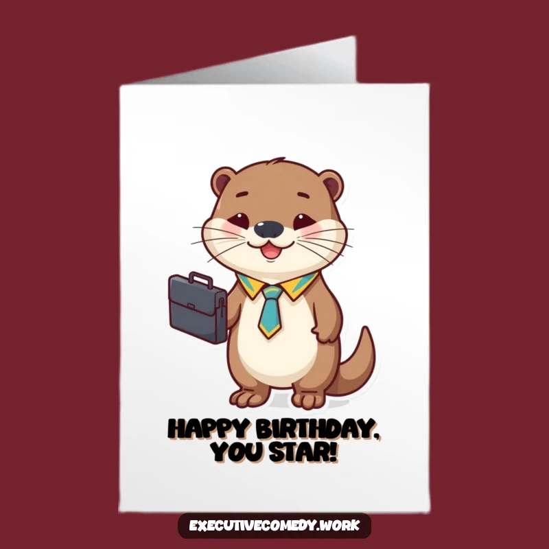 Free Printable Birthday Card: Dapper Otter for Work & Play - Downloadable Fun!