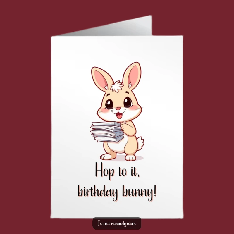 Free Printable Rabbit Birthday Card: Funny Organizer Downloadable Gift for Her