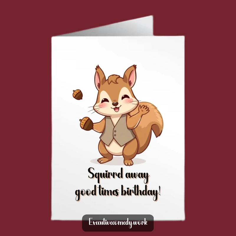 Free Printable Birthday Card: Juggling Squirrel, Fun Downloadable Gift!