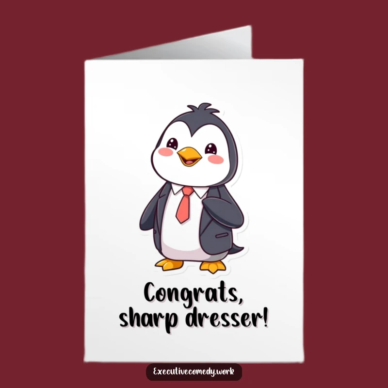 Free Printable Congrats Card: Penguin's Sharp Success - Downloadable & Elegant!