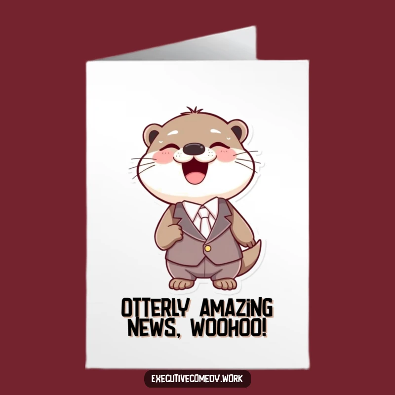 Free Printable Congrats Card: Giggling Otter, Perfect Downloadable!