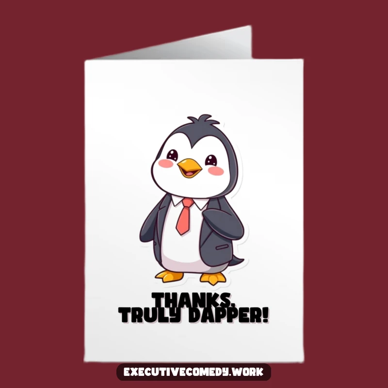 Free Printable Thank You Card: Penguin's Polished Thanks - Downloadable & Refined!