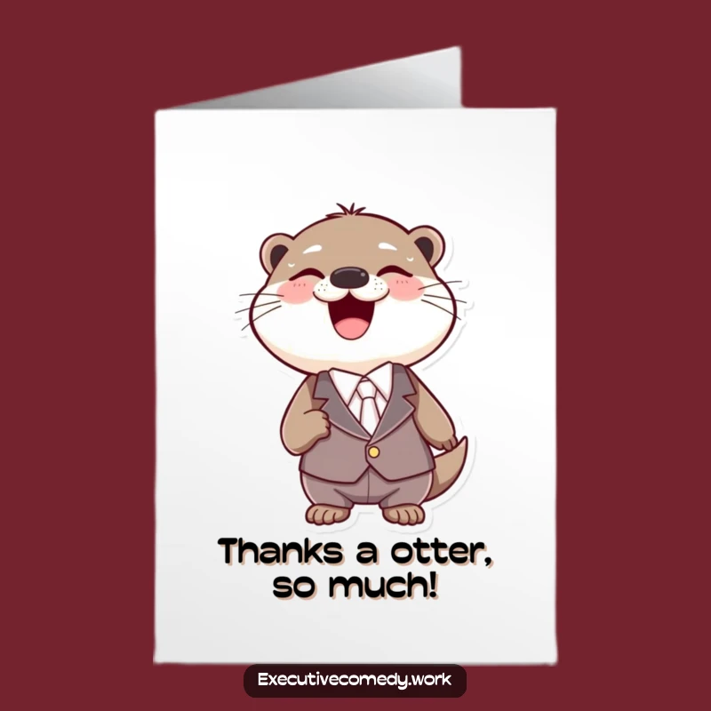 Free Printable Thank You Card: Cheerful Otter, Amazing Downloadable Gift!