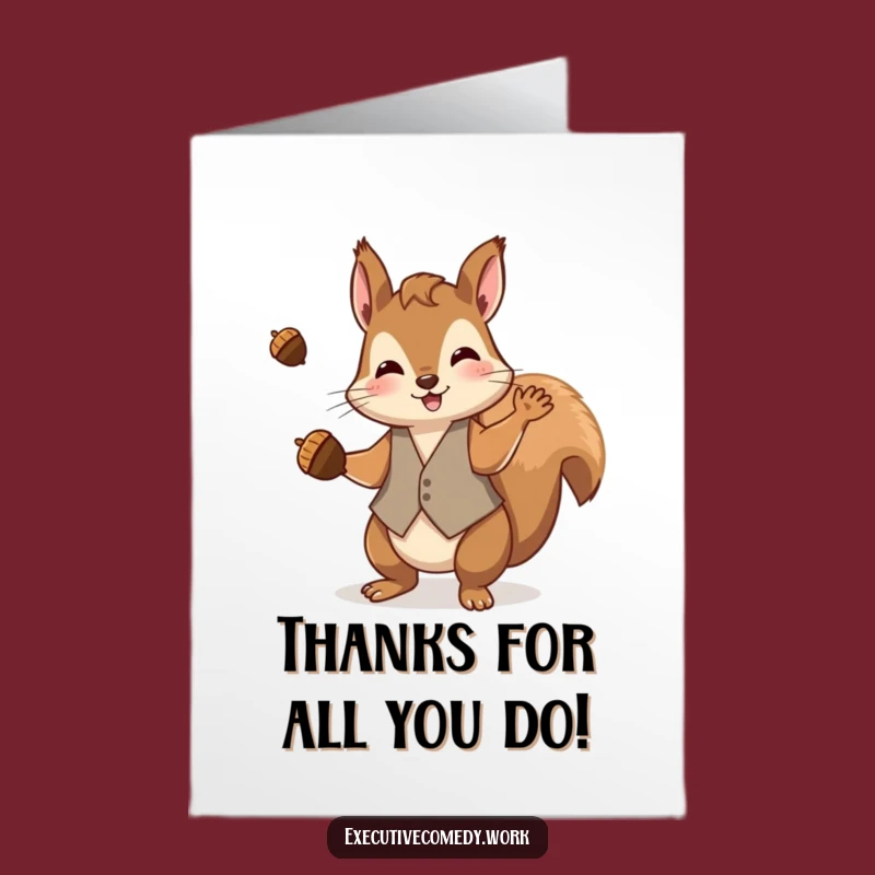 Free Printable Thank You Card: Squirrel Thanks, Whimsical Downloadable!