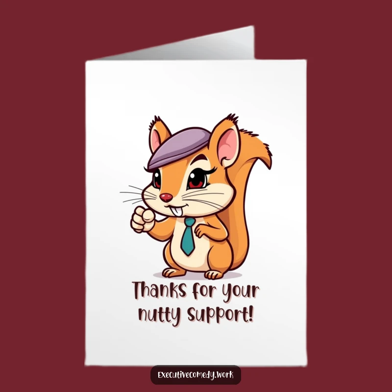 Free Printable Squirrel Thank You Card: Humorous Boss Downloadable for Appreciation Gift