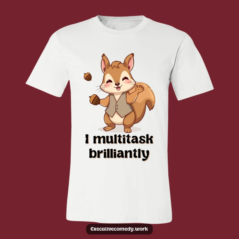Funny Squirrel Juggling Tee: Playful Waistcoat Graphic Shirt