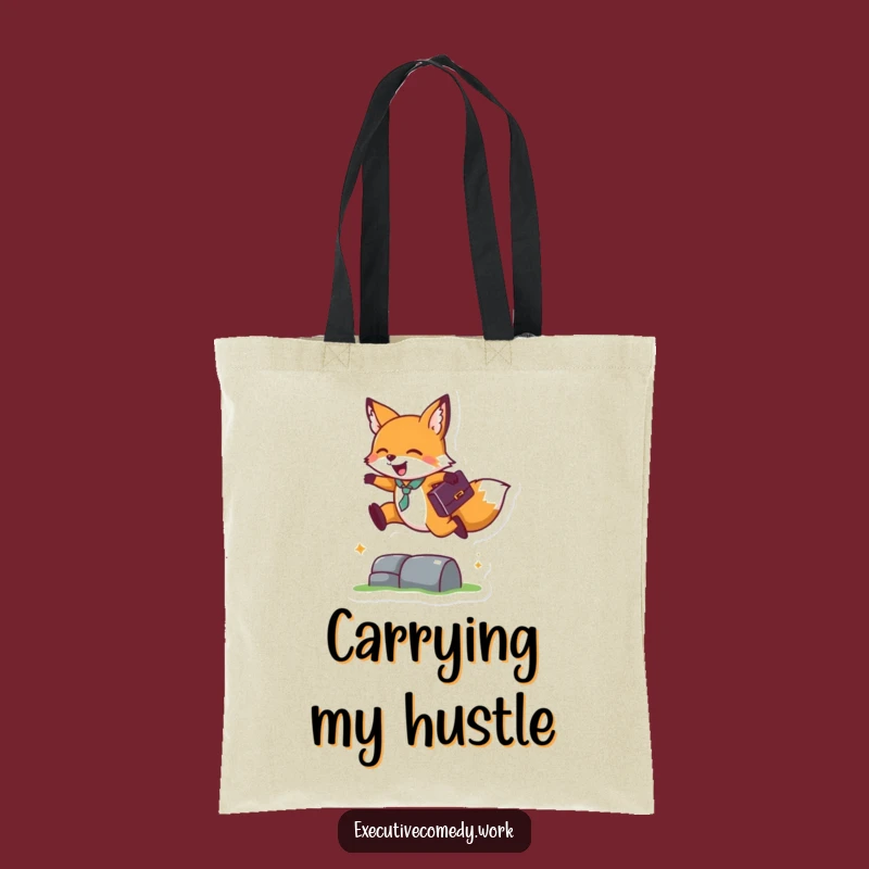 Funny Fox Business Leap Tote Bag: Carry Your Goals with Briefcase Fox, Ideal Gift!