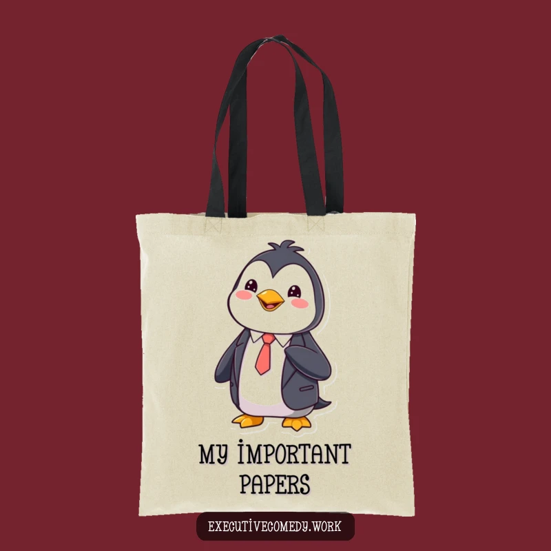Funny Penguin Suit Tote Bag: Carry Your Essentials with Sophistication!